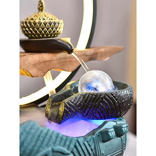 Fontaine de table avec lumières LED pour méditation - 4