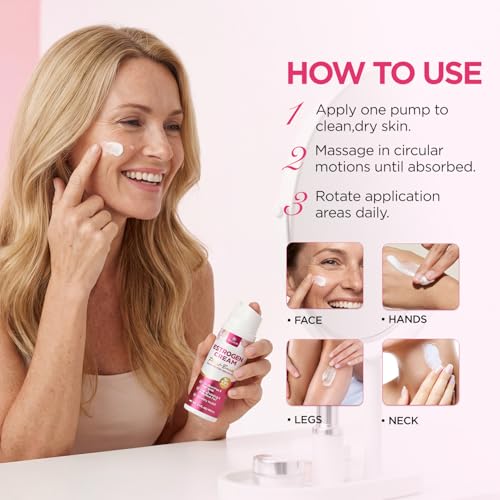 Bealions Estrogen Cream For Women Menopause Relief: Natural Phyto-estrogens Cream for Mature Skin - Hormone Balance & Skin Firmness (3.4 Fl Oz)