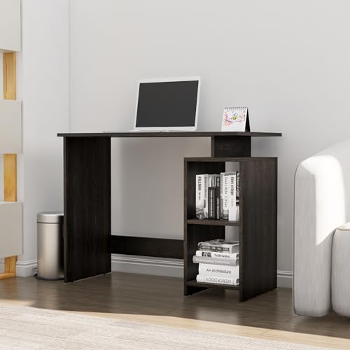 Image of Bniture Wooden Study Table for Home | Engineered Wood Laptop Study Table with Book Shelf | Multi Purpose Office Desk for Laptop, Computer, Writing & Study | Workstation for Home & Office, Flower Wenge