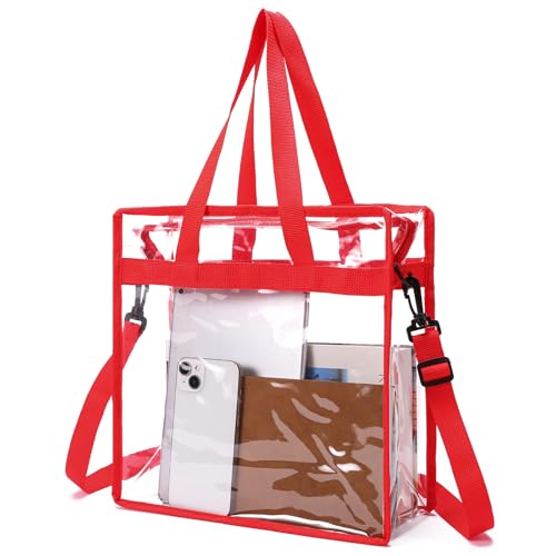 GAEKEAO Clear Bag Stadium Approved Tote Bag with Adjustable Strap and Zipper Closure Shoulder Bag for Concerts Sports Events Festivals