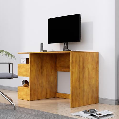 Image of Bniture Wooden Study Table for Home | Engineered Wood Study Table with Side Storage Shelf | Multi Purpose Computer Desk for Writing & Study | Laptop Table for Study Room & Office | Giant Wood