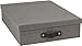 Bigso Oskar Canvas Paper Laminate Letter Storage Box, Grey
