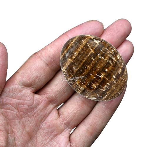 Image of Crystal Heaven Aragonite Palm Pebbles Stones For Anxiety Stress Relief Massage-Aaa Grade Original Healing Gemstone Agate Palm Stone For Yoga Meditation Spiritual Reiki Feng Shui