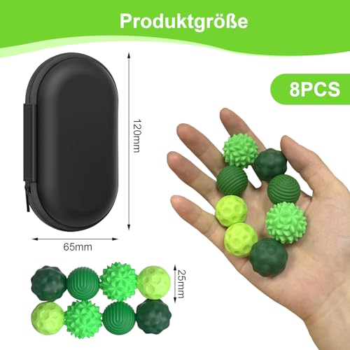 8 Stück Magnetische Fidget Toys, Magnetische Fidget-Bälle Aus Silikon, Magnetkugeln Stressball Spielzeug, Sensorik Fidget Toys für Stress, Angst