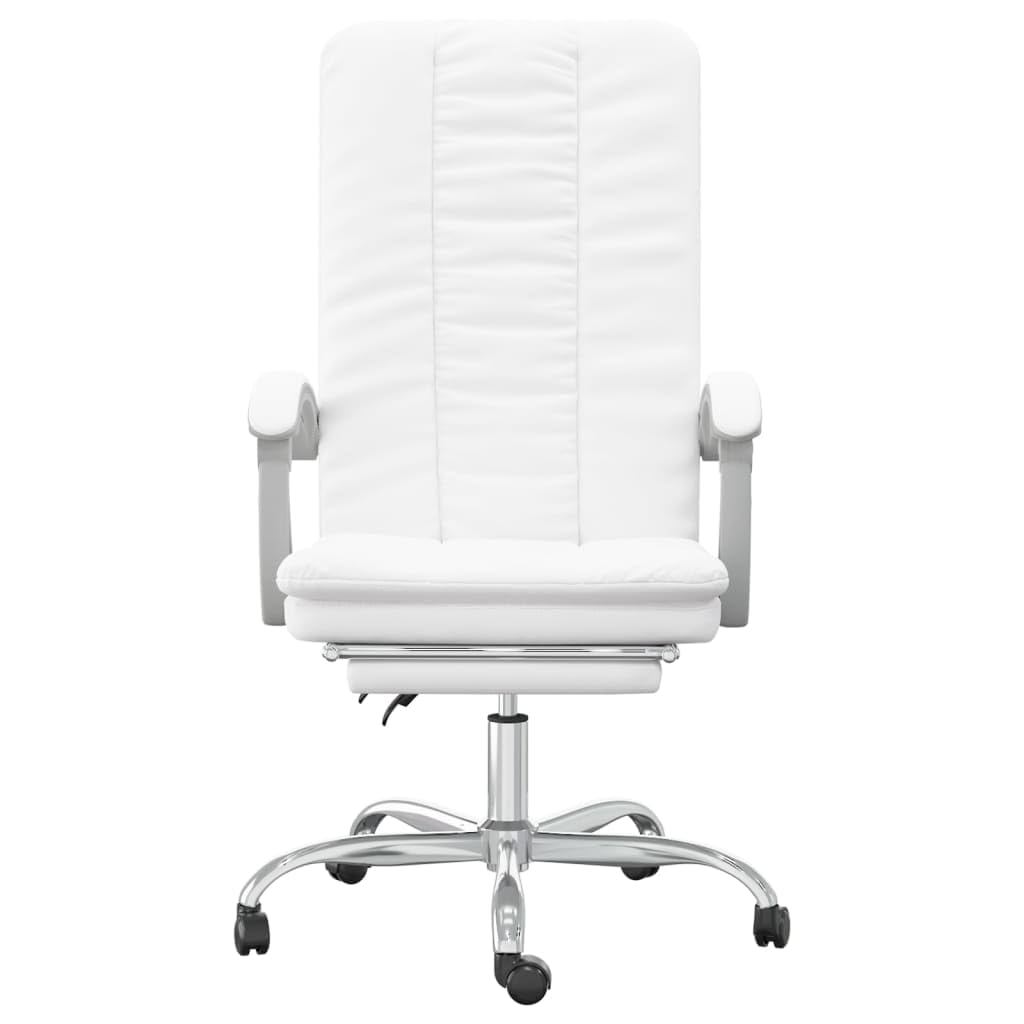 Krzesło biurowe z funkcją leżenia, białe, ze sztucznej skóry, ergonomiczne krzesło biurowe, krzesło gamingowe, nadaje się do sypialni, biura, pokoju zabaw.