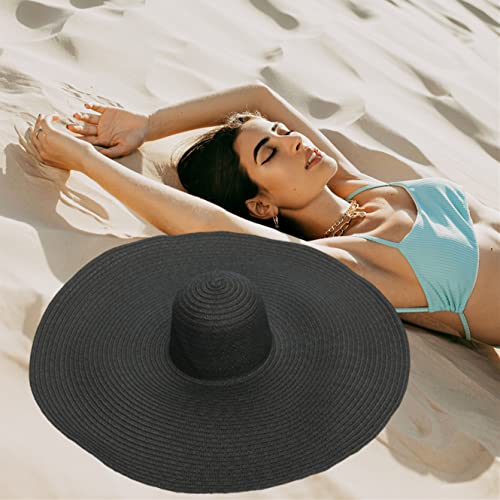Sombrero de playa grande para mujer con ala ancha miniatura 3