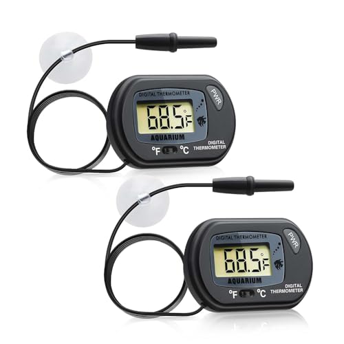 Novique Digital Aquarium Thermometer Fish Tank Thermometer Test with Large LCD Display Fahrenheit/Celsius(/) for Aquarium Reptile Terrarium Turtle Tank