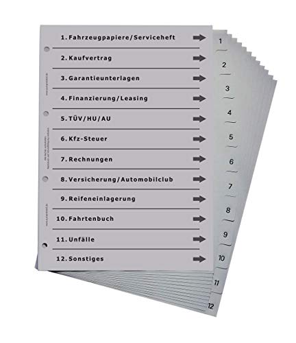 Preisvergleich Produktbild Ordnerregister für Kfz