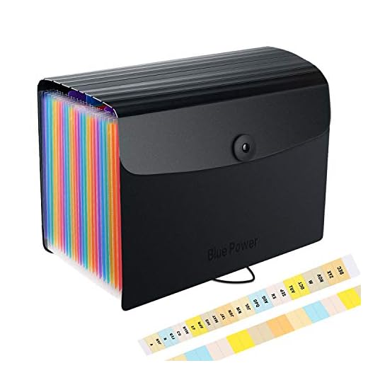 24 Bolsillos Carpeta Clasificadora A5,10 x 5.5 Pulgadas/Tamaño Pequeño,Archivadora Acordeon Separadores Archivadores/Carpetas Plastico con Fundas/Archivador Documentos Organizador Papeles Clasificador