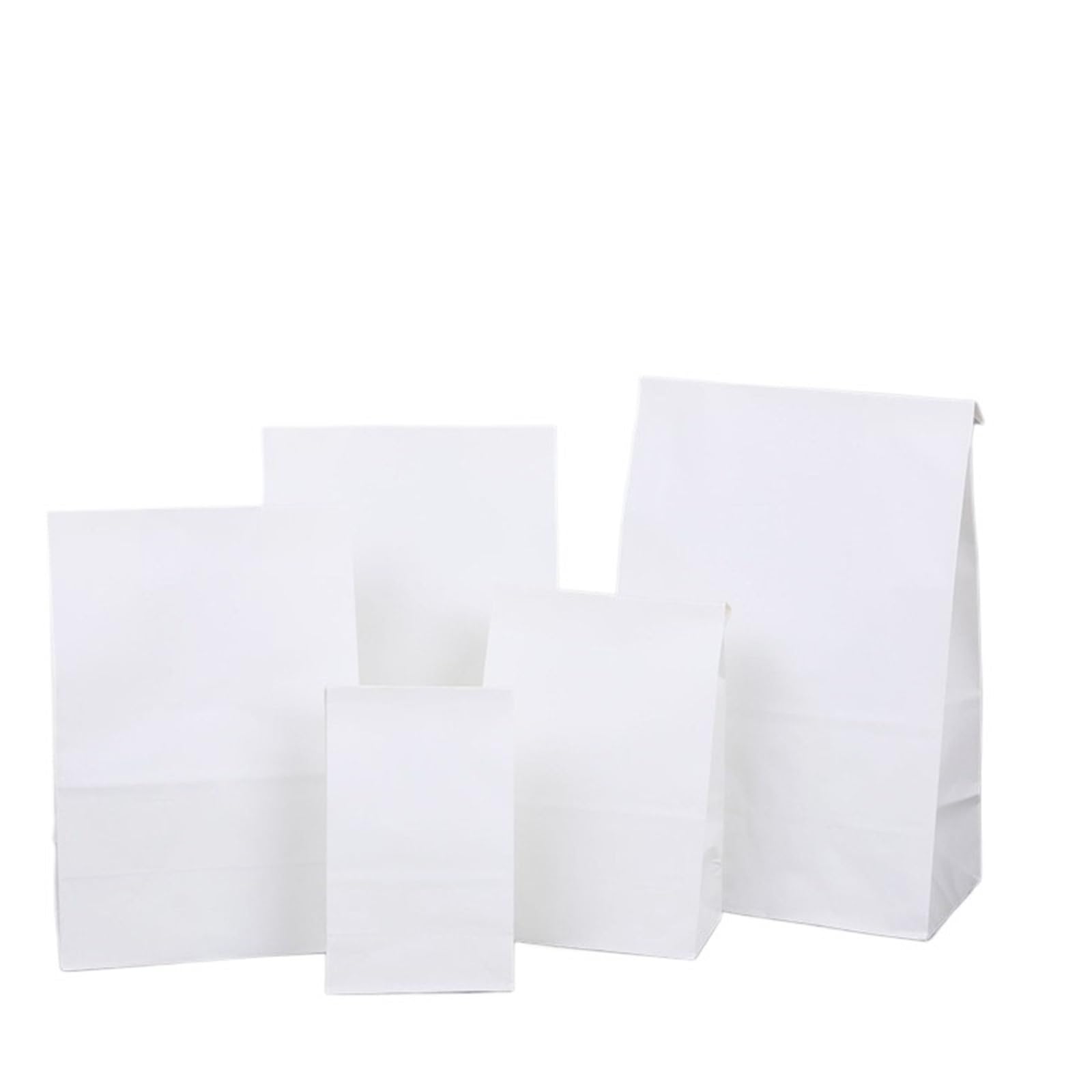 Paper Lunch Bags 100pcs White Kraft Paper Bags Food And Vegetable Shopping Essentials Holiday Party Candy Packaging(21x12x7cm)