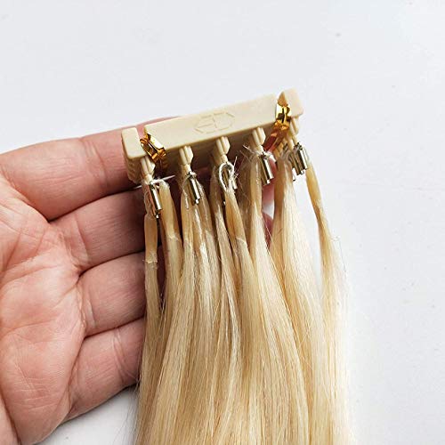 6D Echthaarverlängerungen Unsichtbare Haarverlängerungen Der Zweiten Generation Virgin Remy Hair 6D Haarverlängerungen (5 Trauben Pro Reihe) 10 Zeilen,Gold,18"(45 cm) Cover