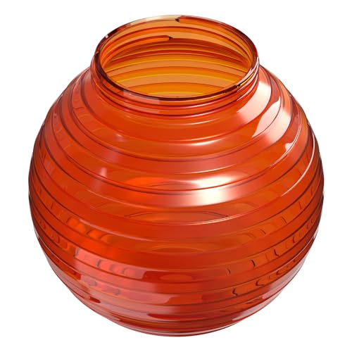 Image of KASTLITE Amber Striped 6 inch Acrylic Festival Globe, 3.25 inch Threaded Neck