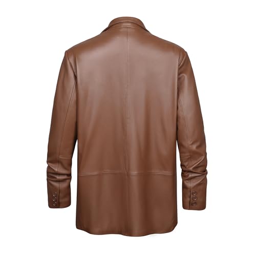 REED EST. 1950 Men’s Genuine Leather Blazer Coat – Classic Sport Jacket with Roomy Shoulder Relaxed Fit3