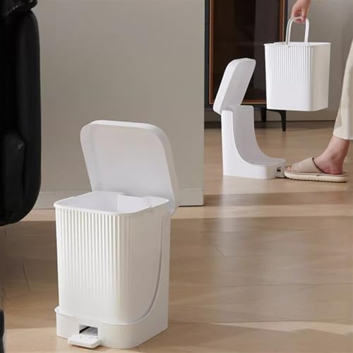 Caneca cuadrada de plástico con tapa y pedal 2.6 Gal miniatura 6