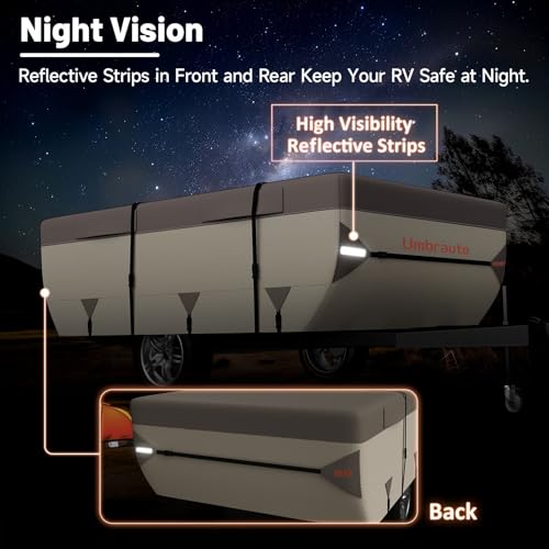 Umbrauto Pop Up Camper Cover for 16\'-18\' Folding Tent Trailer – 7-Layer Top, 3-Layer Side, Waterproof, Windproof, Sun-Resistant, Heavy-Duty Cover for All-Weather Protection - Thumbnail 7