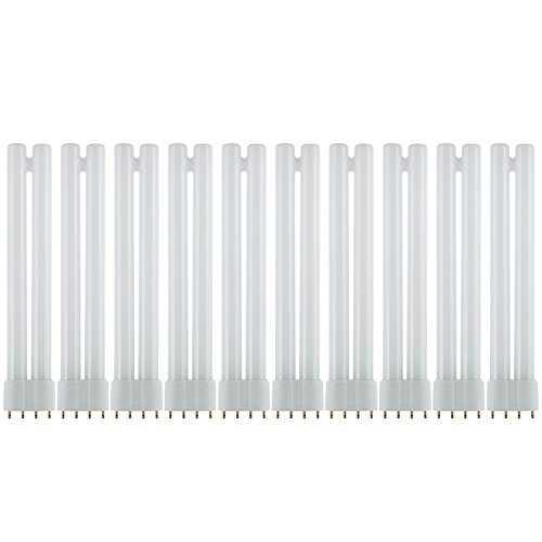 Sunlite FT18DL/835/10PK FT 18W 9 Inch Twin Tube Fluorescent Ceiling Light Fixtures, 4-Pin (2G11) Base, 3500K Neutral White, 10 Pack, 3500K-Neutral