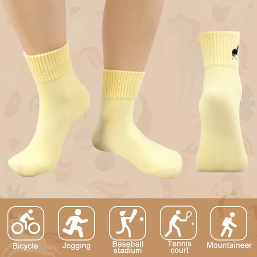 Image of Eurzom 10 Pairs Socks Womens Crew Elastic Ankle Length Cotton Socks Aesthetic Cute Lightweight Low Cut Gifts for Women