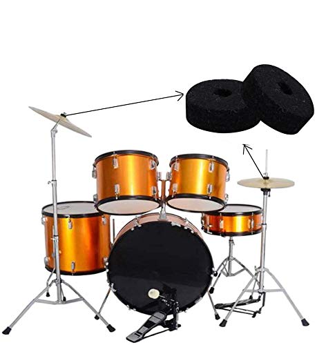 23 Pieces Cymbal Replacement Accessories Cymbal Felts Hi-Hat Clutch Felt Hi Hat Cup Felt Cymbal Sleeves with Base Wing Nuts Cymbal Washer and Drum Keys for Drum Set (Black)