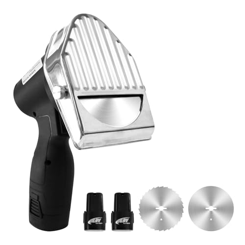 Soulvion Cordless Electric Kebab Slicer 80W Commercial Shawarma Meat Cutter Portable Doner Kebab Slicer with Fast Charger and 212V Batteries 2 Removable Blades Max Cutting Thickness 8mm Slicing Efficiency 60KG/H