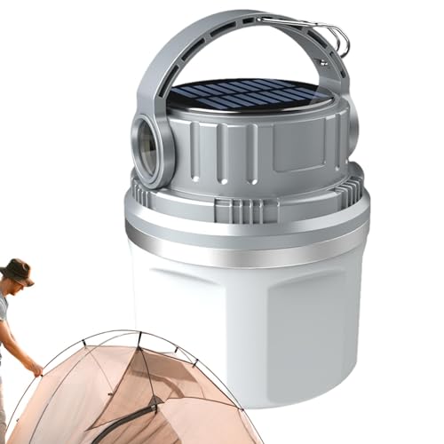 tongfeng Farol solar de camping | Linterna LED de camping – Multifuncional, súper brillante, recargable por USB, 6 modos de luz, IP65 impermeable linterna al aire libre para senderismo