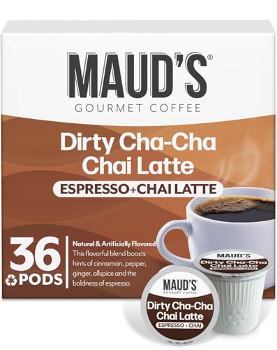 Image of Maud's Espresso Chai Tea Latte Pods, 36ct, Gourmet Blended Tea | Single Serve Espresso Chai Tea Pods - 100% Gourmet Blended Tea Leaves, Compatible with Keurig Coffee Makers