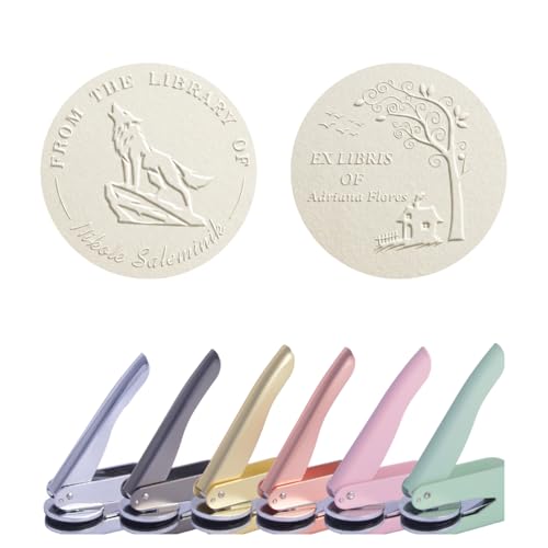 Sello personalizado para libros de The Library of Embossing Seal - Sello personalizado Ex Libris para libros - Sello de libro personalizado de mano para amantes de los libros, gran regalo para
