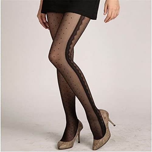Strümpfe Frauen Sexy Strumpfhose Punkte Spitze Netzstrumpfhose Damen Damen Strumpfwaren Beine Hohe Seide Enge Strümpfe Geschenk (Herz weiß A)