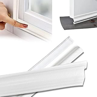 TEXXY 6m/236inch Window Draft Excluder,self-Adhesive Insulation Seal Strip Draught Excluder Sound Proofing Strip, Foam Tape for Windows Doors, White