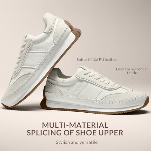 Image of Vilanva Women's Fashion Sneakers Casual Tennis Shoes with Non-Slip Retro Gum Sole Ladies Walking Trendy Footwear