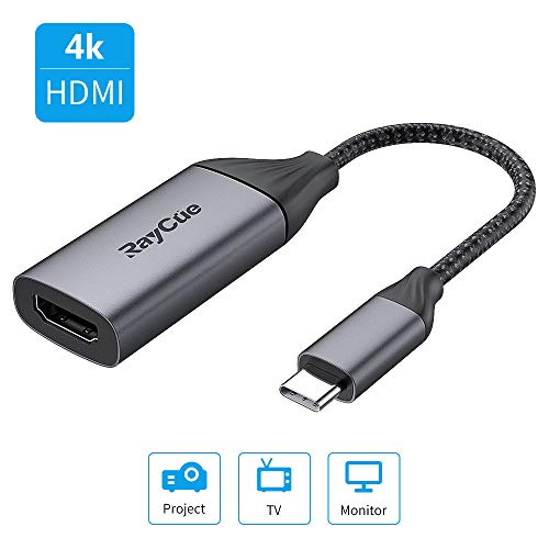 Adaptador USB C a HDMI, adaptador de tipo C a HDMI 4K (Thunderbolt 3 compatible) con salida de vídeo para Pad Pro, MacBook Pro 2018/2017/2016, Mac,Mac,etc. (negro)