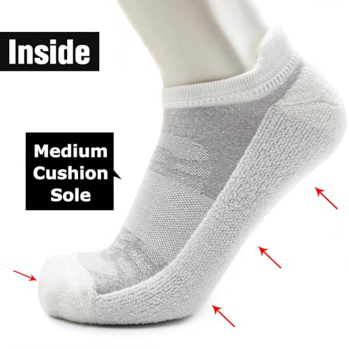 Image of Busy Socks Ankle Merino Wool Blend Running Walking Socks for Men Women Compression Support Athletic Low Cut Cushioned Socks