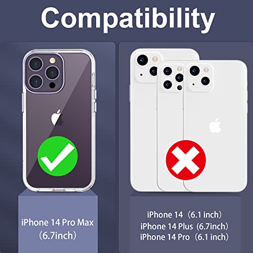 Anuck Case For Iphone 14 Pro Max Case 6.7 Inch, Crystal Clear Heavy Duty Defender Phone Case 3 Layer Shockproof Full-Body Protective Case Hard Pc Shell & Soft Tpu Bumper Cover For Women Girls, Clear #TOP5