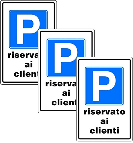 3 Schilder Vertraulich für Kunden, laminiert mit 2 Klebestreifen für Sichtbarkeit auf der Entfernung, blau mit schwarzer Aufschrift 30 x 20 cm.