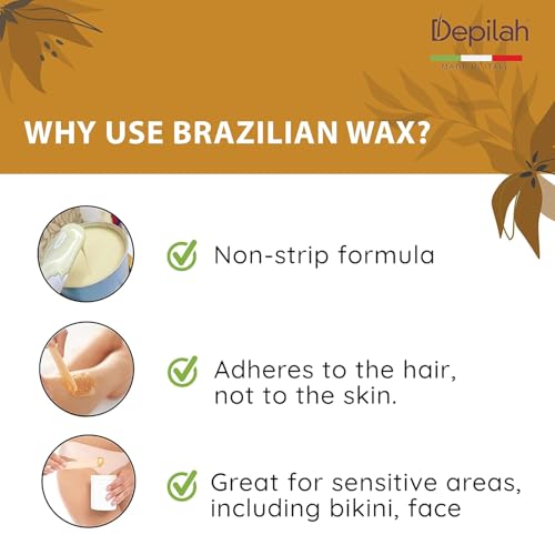 Image of Brazilian Face Wax For Women | 500 gm Golden Stripless Face Wax for Women | Full Body Hair Removal | Katori Beans Vegan | Non-Strip Formula | Suitable For Sensitive Areas