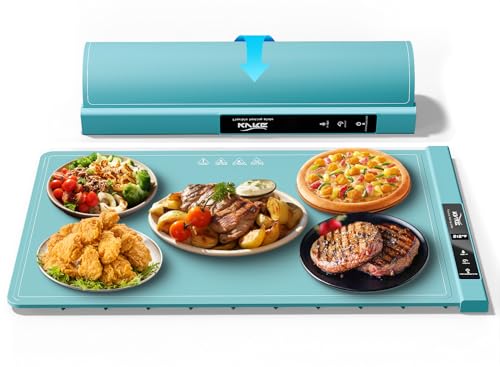 Warming Mat for Food,Full Surface Fast Heating,Roll Up Portable Food Warming Mat,6 Temperature Settings,Silicone Food Warmer with Longer Power Cord for Party,Buffets,Gathering,Holidays-25x16inch