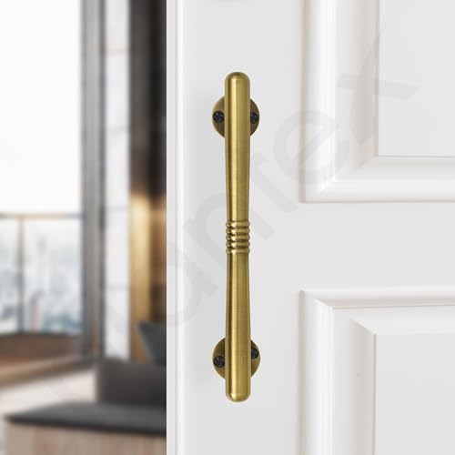 Image of Plantex Main Door Handle /Stainless Steel Handle for Door /8 Inch Pull-Push Handle /3 Years Warranty Pack of 1 (S-142, Brass Antique)