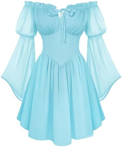 Scarlet Darkness Women's Renaissance Faire Fairy Witchy Dress wit...