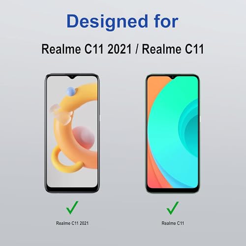 Image of ZAP CASE HD Plus Tempered Glass Screen Protector Compatible For Realme C11 2021 (Black) Edge To Edge Coverage With Easy Installation Kit