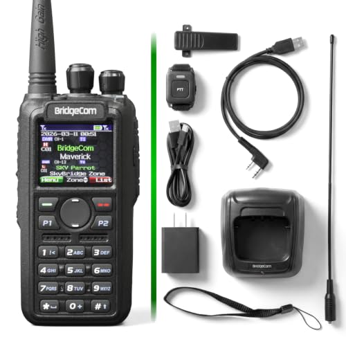 BridgeCom Maverick | Dual Band | DMR/Digital Handheld Radio | Two-Way Radio | Antenna | VHF/UHF | Bluetooth | GPS | Color Display