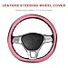 Rdxcv Bling Steering Wheel Cover, Comfortable Leather Steering Wheel Protective Cover with Rhinestones, 15 Inch Anti-Slip Grip Sparkling Car Wheels Protector for Women Girls (Pink)