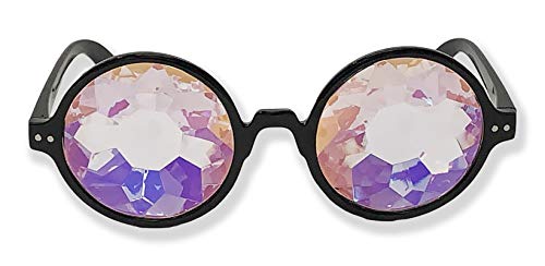 NEON NATION Round Holographic Kaleidoscope Party Glasses4