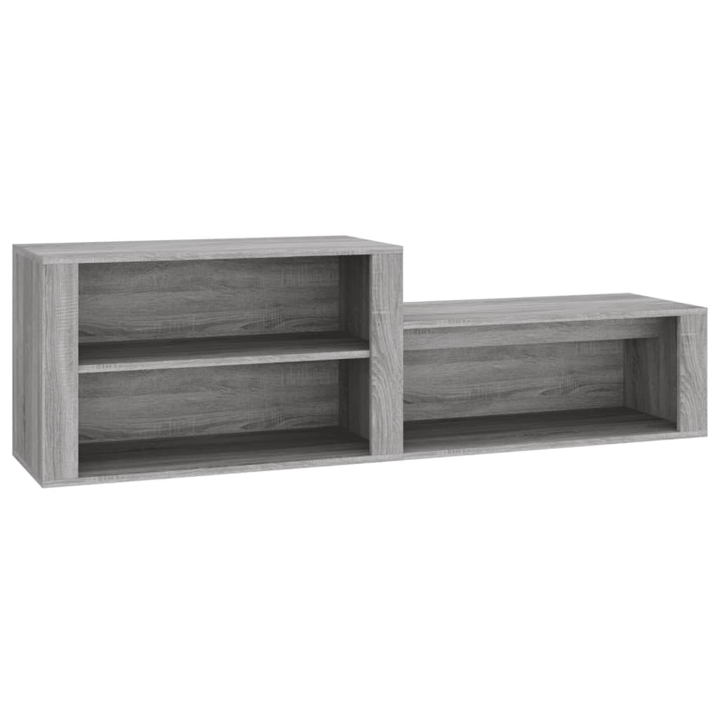 Zapatero y banco para pasillo mueble madera gris almacenamiento largo