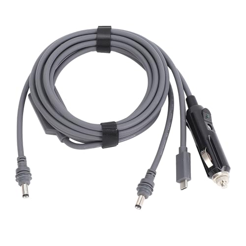 Cable Satelital, 20m 65.6FT 3 en 1 12V 24V Tipo C Cable de Alimentación CC para Mini Antena Parabólica Cable 18AWG