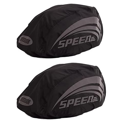 HOUSON 2 Stück Fahrradhelm Regenschutz, Wasserdichter Regenschutz mit Reflektorstreifen Mountainbike Helm für fahrradhelm Herren Damen Kinder Schwarz Cover