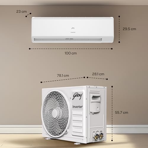 Image of Godrej 1.5 Ton 5 Star, 5 Years Comprehensive Warranty,AI Powered, 5 in1 Convertible Cooling, Self Clean, Inverter Split AC (Copper, Model, Heavy Duty Cooling at 52C, AC 1.5T EI 18I5T WZR,White)