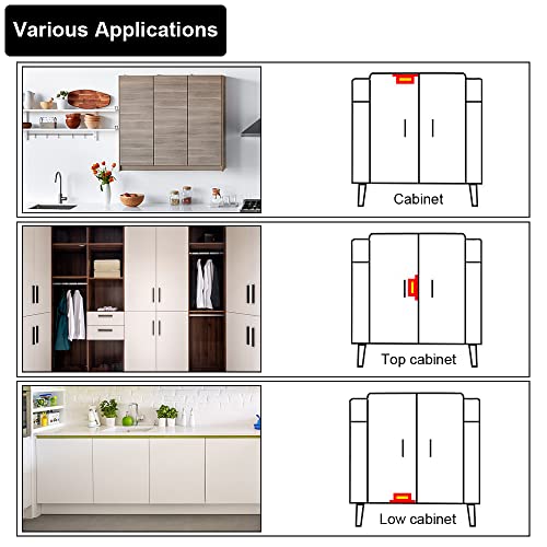 2 StüCk Selbstklebender Magnetischer TüRschließEr, Kein Bohren für Starken Magneten, Magnetverschluss Schrank, Magnet Zum Aufkleben für SchranktüRen, TüRmagnet, FliegengittertüRen, MöBel, BalkontüR