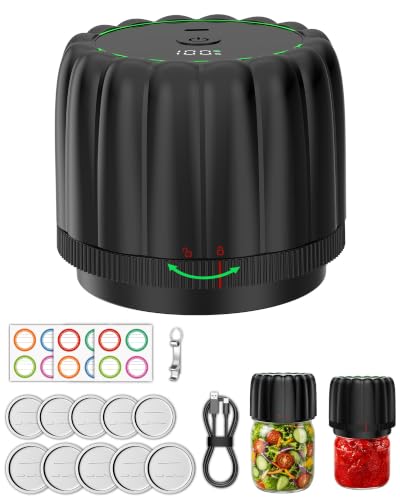 Bunyta Electric Mason Jar Vacuum Sealer, 85kPa Auto-Stop Kit...
