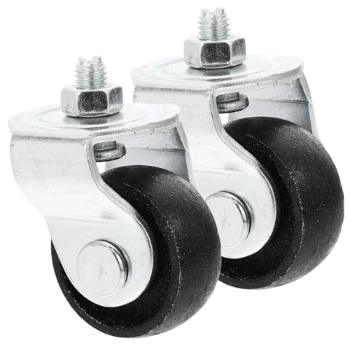 HOLIDYOYO Ruedas Giratorias Delanteras para Gato Hidráulico Horizontal 2 Toneladas Accesorios Metálicos Resistentes Kit de 2 Piezas para Remolque Utilitario y Garaje