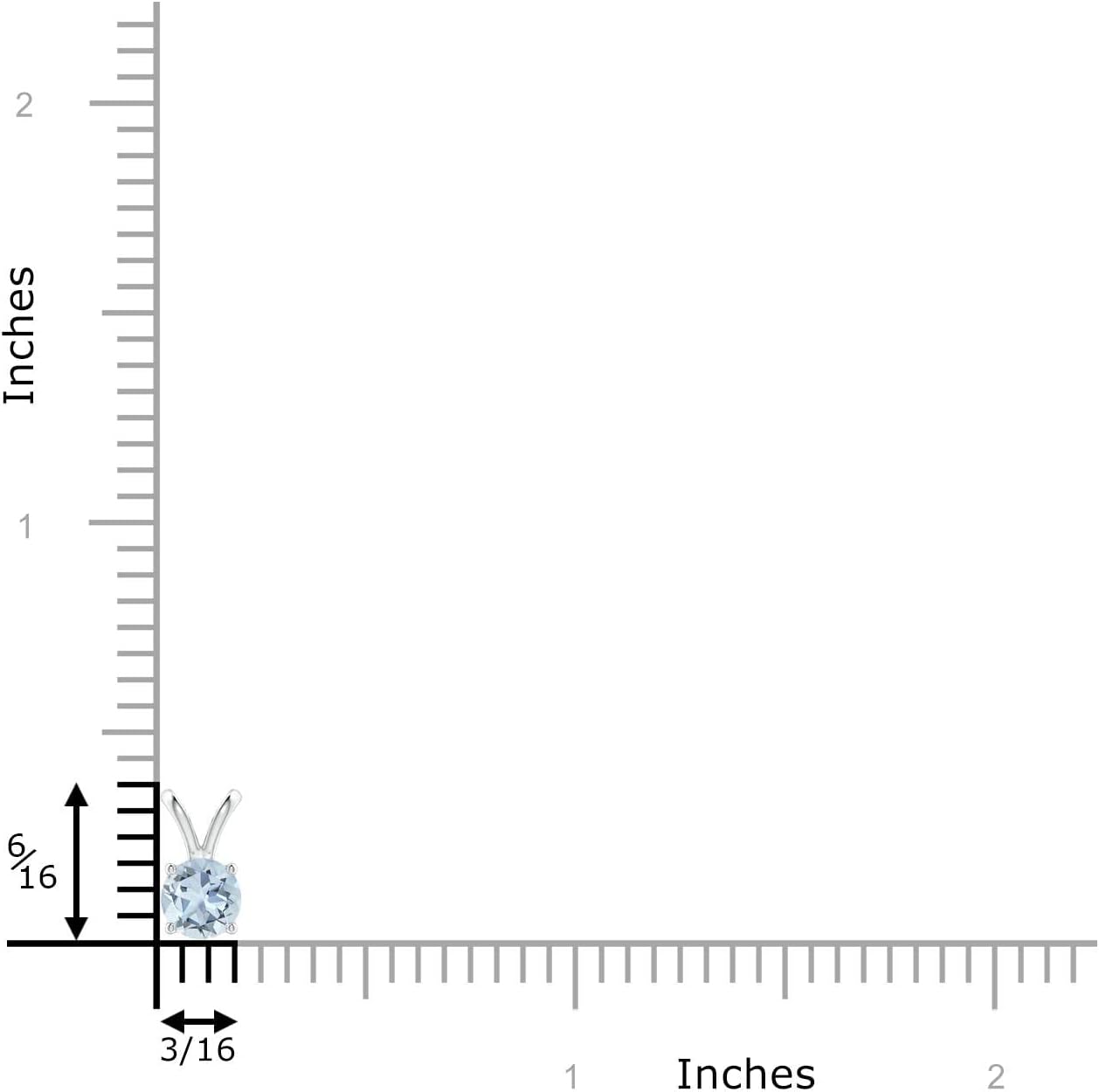 Angara Natural Aquamarine Solitaire Pendant for Women | V-Bale Round Aquamarine Solitaire Pendant in 14K Solid Gold/Silver/Platinum With 18" Chain | March Birthday, Gemstone Jewelry Gift - Image 5