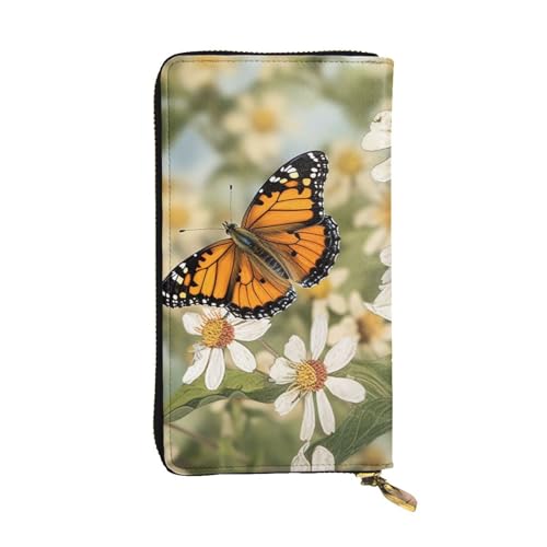 Portefeuille en cuir homme femme grand porte-cartes de crédit zippé avec support